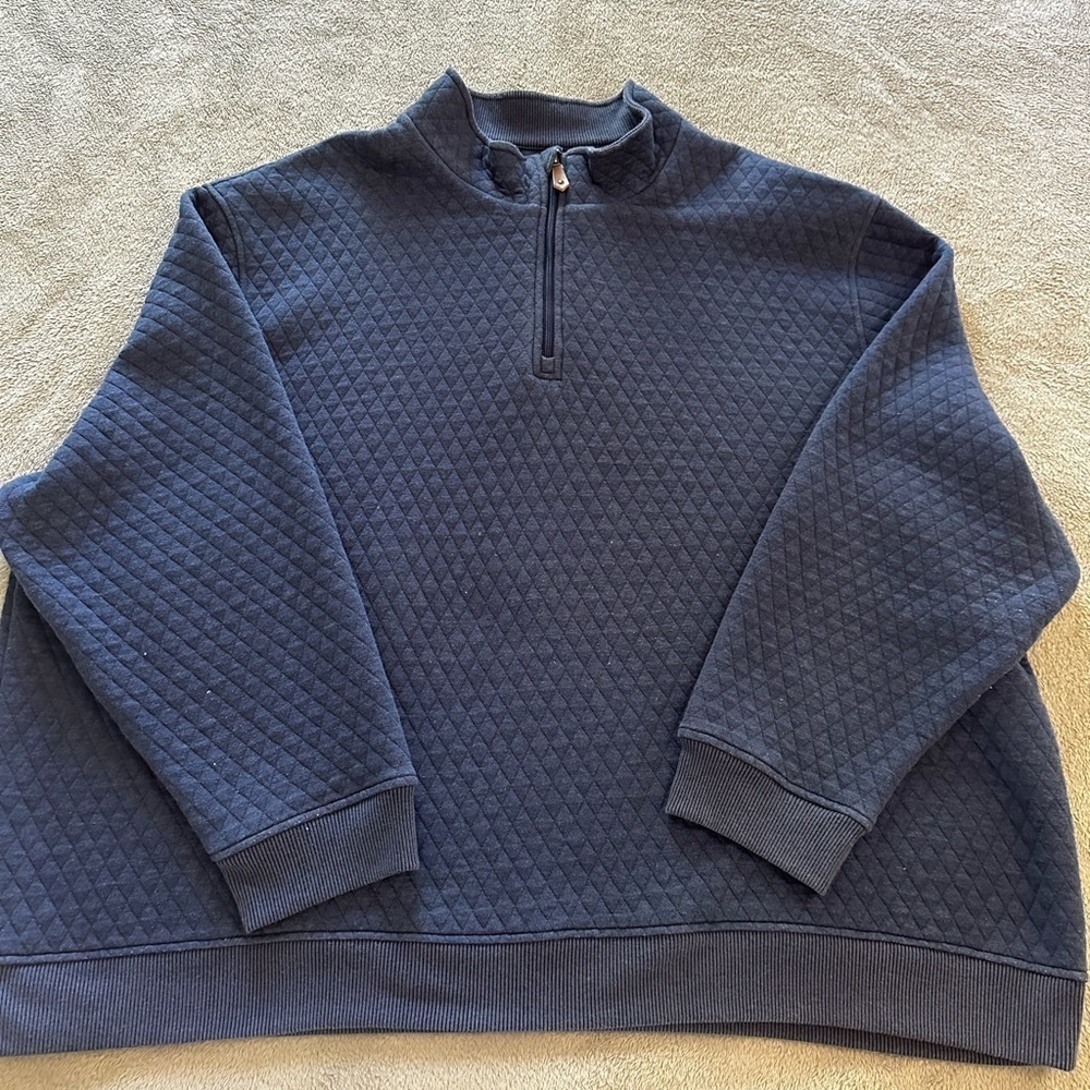 Crown and ivy quilted blue half zip pull over size 4X